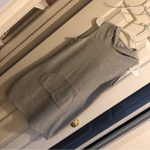 Gray hooded sweater dress